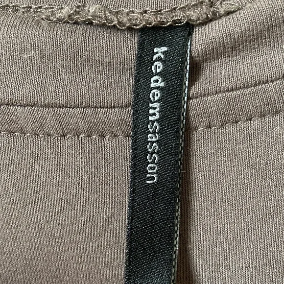 Kedem Sasson Taupe Grey Long Maxi Dress Stretch Jersey Short Sleeve One Size - Picture 15 of 16